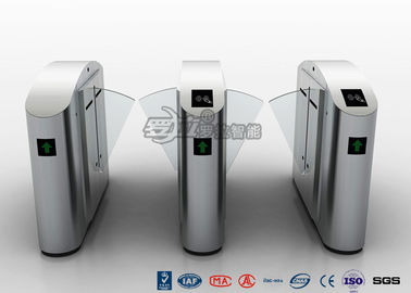 satın al Spor Salonu / Metro İçin Yüksek Hızlı Cam Şerit Flap Bariyer Turnikesi 304 Paslanmaz Çelik online manufacture