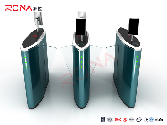 DC24V Fırçasız Motorlu Otomatik Yaya Flap Bariyer Kapısı Göl Mavisi Renk